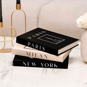Fashion Fake Decorative Books for Home Decor, Coffee Table, Hardcover, Set of 3